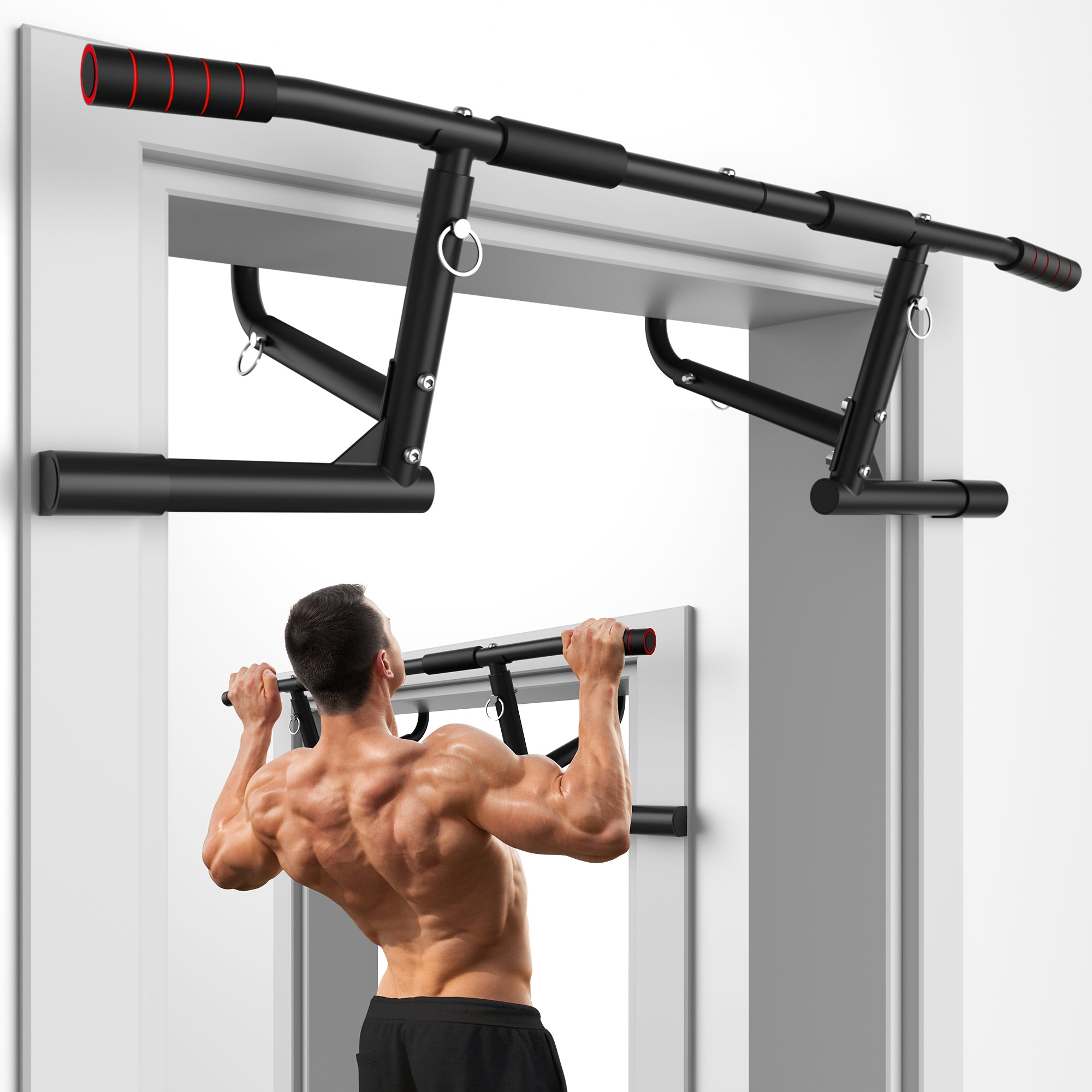 ONETWOFIT Pull Up Bar for Doorway, 440 lbs Heavy Duty Adjustable Porta ...