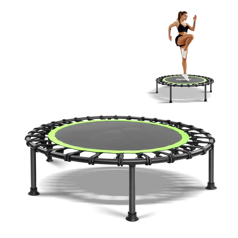 ONETWOFIT 42"/45" Rebounder Trampoline for Adults, Silent Mini Trampoline Indoor Exercise Fitness Trampoline Bungee Rebounder