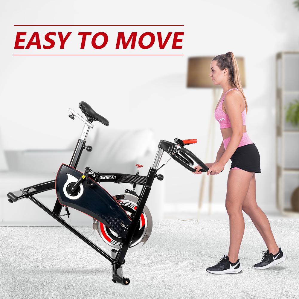 Stationary bike hot sale that moves