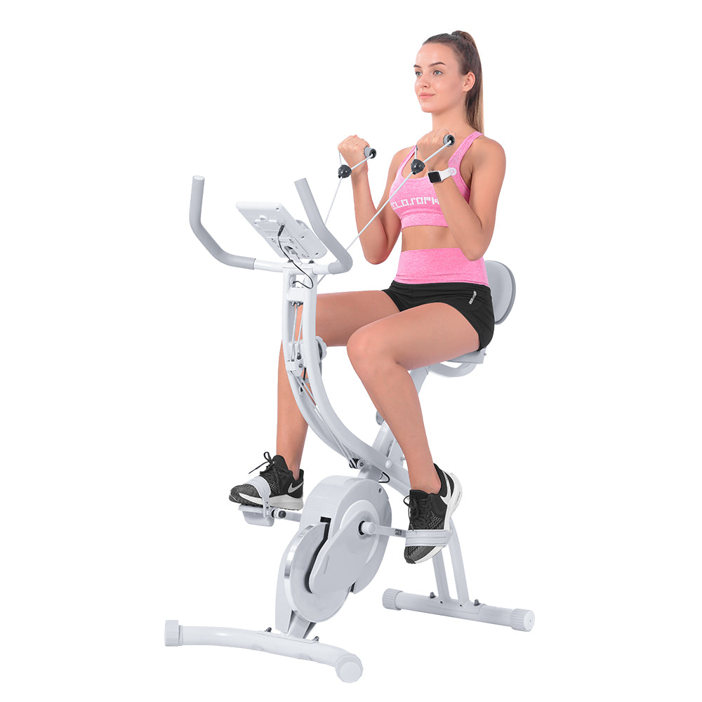 Upright folding hot sale exercise bike