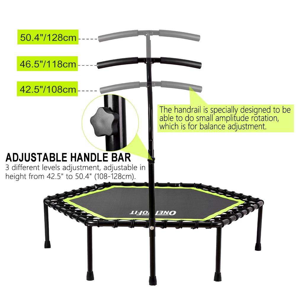 Fitness trampoline 2024 with bar