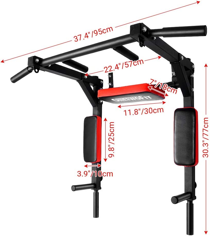 Multifunctional Wall Mounted Pull Up Bar For Body Sculpting and Abs OneTwoFit OT126 OneTwoFit Health Fitness