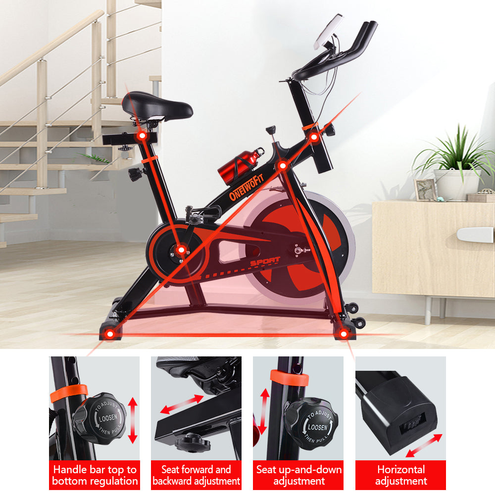 Onetwofit indoor exercise bike hot sale