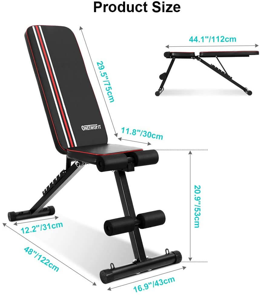 Folding Adjustable Weight Lifting Bench Sit Up Bench for Home Gym