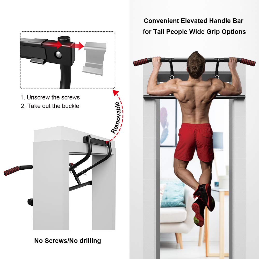 OneTwoFit Pull Up Bar Without Screws No Drilling Adjustable Exercise Bar OT216 OneTwoFit Health Fitness